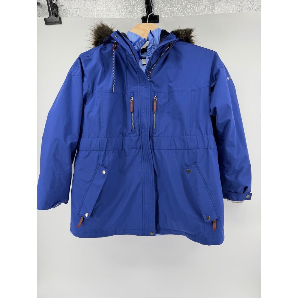 Columbia Interchange 3-in-1 Jacket Womens 3X Blue Omni-Heat Infinity Puffer Hood